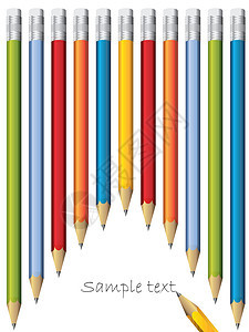 一套铅笔补给品橙子蓝色橡皮剪贴画教育工具学习草图木头图片
