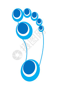蓝色和白色表面脚 oval 形状脚打印标志图标 blue jpg图片