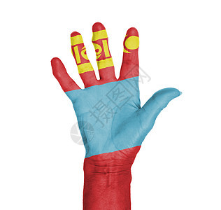 女性手的棕榈 涂有旗帜手指宏观身体一部分手腕手势皮肤数字手臂危险图片