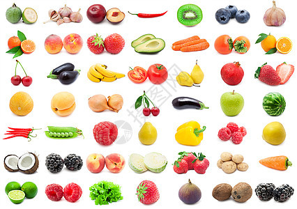水果和蔬菜土豆菜花辣椒洋葱玉米柠檬覆盆子椰子石榴奇异果图片