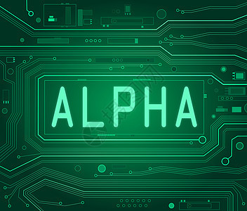 Alpha概念芯片绿色技术插图电脑电路板计算科学木板处理器图片