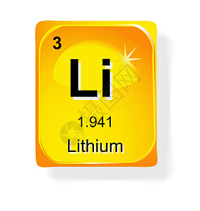 锂 化学元素 具有原子编号 符号和重量图片
