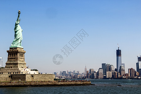 纽约市下游市风景码头景观城市地标运输旅行自由全景办公室建筑学图片