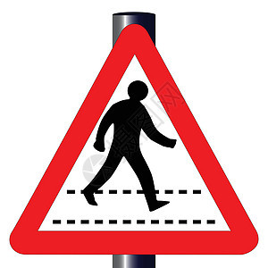 人行交通标志三角形运输车辆路标危险警察男人插图红色人行道图片