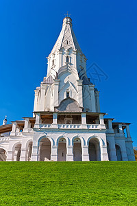 Kolomenskoe教堂教会建筑学历史建筑蓝色圆顶绿色宗教大教堂文化博物馆图片