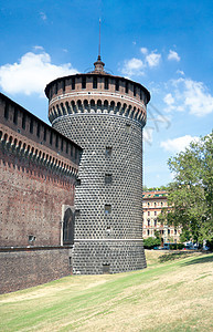 意大利米兰Sforza城堡角塔(十五世纪) 意大利米兰图片