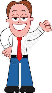卡通商务人士秀经济卡通片插图套装微笑男人领导者商务员工幸福图片