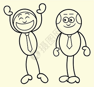 老板和雇员经理金融领导者市场插图套装男性快乐人士男人图片