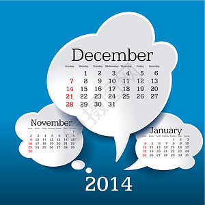 2014年12月的泡沫演说日历图片