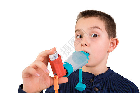 Kid 与太空人使用吸入器攻击呼吸道药品病人支气管治疗教育呼吸听诊哮喘图片