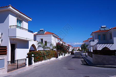 塞浦路斯小海边城镇的街道小屋图片