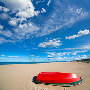 西班牙瓦伦西亚社区的地中海沙滩西班牙巴伦森社区波浪海洋天空蓝色天堂阳光观光旅行支撑晴天图片