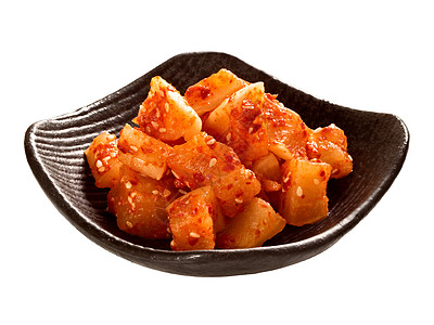 韩国咸菜萝卜白色蔬菜水平辣椒食物白萝卜图片