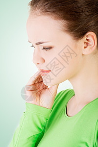 年轻女人牙疼得要命药品磨牙牙科工作室女孩医疗悲伤脸颊女性伤害图片