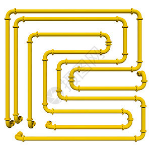 黄黄色管道工程商业迷宫活力管子导管螺栓工业力量燃料图片