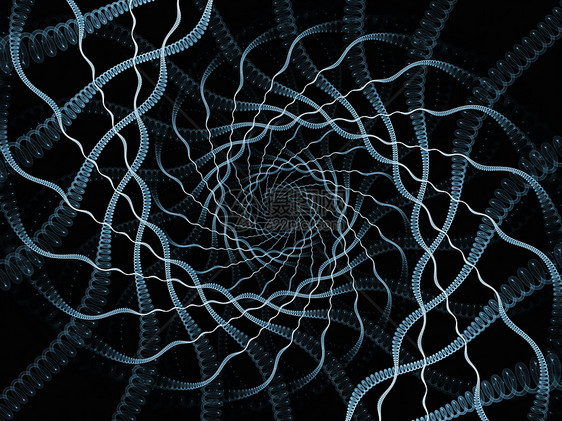 孤立的螺旋元素黑色数学蓝色渲染设计图片