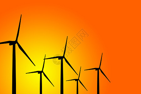 风力涡轮机日落金属天空技术工业团体力量发电机活力农场图片