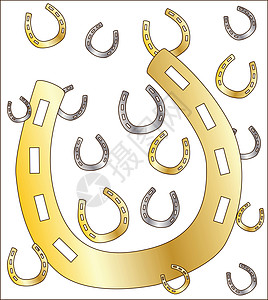 马蹄庆典金子铁匠铺迷信金属财富马匹马蹄铁护符插图图片