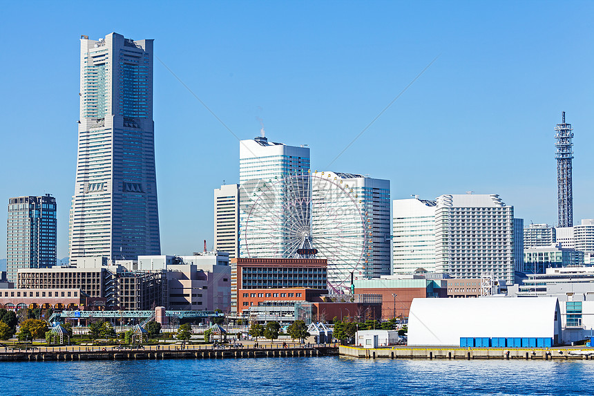 日本横滨天线海景公司城市海岸办公室天际市中心海岸线风景场景图片