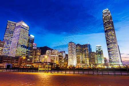 香港之夜场景风景商业天际建筑城市地标摩天大楼景观办公室图片