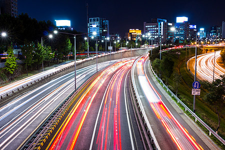 首尔晚上有高速公路图片