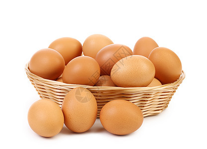 篮子里的棕蛋农业棕色团体黄色早餐营养农场食物市场食品图片