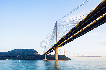 香港的停机桥海岸线天际通道运输海景地标海岸天空爬坡海洋图片