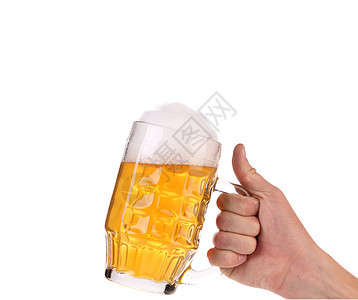 大杯加金啤酒酒吧酒精流动玻璃泡沫啤酒庆典派对食物高脚杯图片