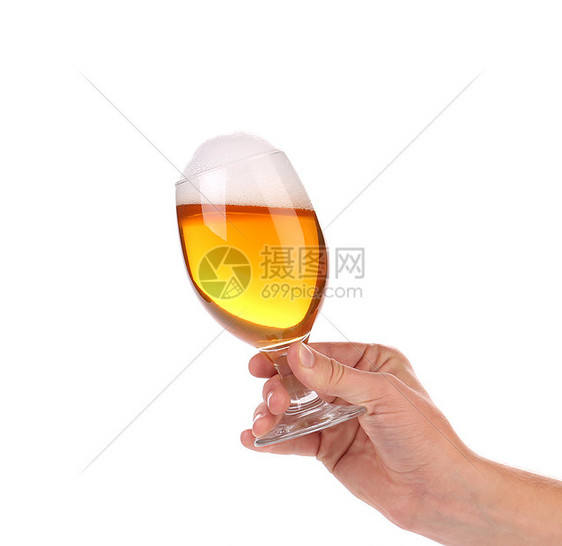 杯啤酒 有泡沫在手食物流动饮料玻璃液体文化酒吧庆典派对酒精图片