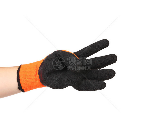 手持黑色橡胶手套橡皮织物工具工作服材料生活家庭橙子安全卫生图片