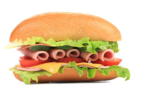 三明治好吃 火腿和番茄包子午餐野餐早餐食物黄瓜美食青菜胸部小吃图片