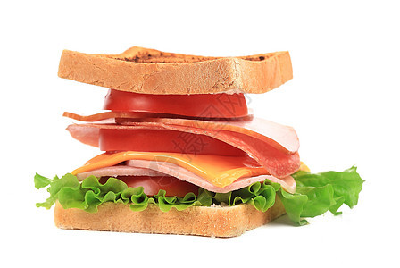三明治加培根和蔬菜食物美食面包洋葱青菜小吃野餐火腿黄瓜包子图片