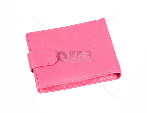 粉色钱包 装有松紧扣图片