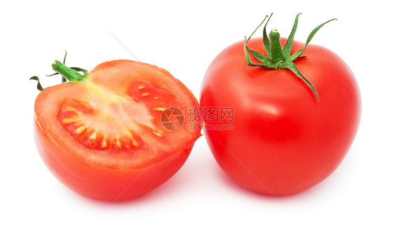 番茄红色绿色农业叶子蔬菜宏观白色食物营养图片