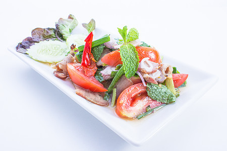 刺鼻颈猪肉餐厅营养蔬菜饮食沙拉美食辣椒烹饪文化洋葱图片