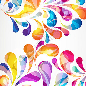 抽象的彩色弧滴背景 矢量彩虹网络气泡光谱推介会气球商业墙纸海报曲线图片