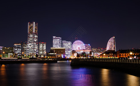 日本横滨天线风景摩天轮商业地标摩天大楼天际城市市中心地方景点图片