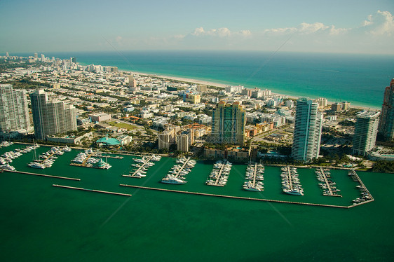 迈阿密码头的空中观察图片