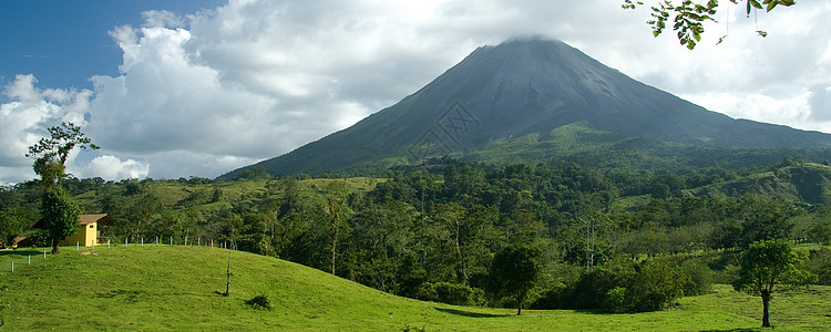 阿伦火山绿色植物风景树木农村全景山脉图片