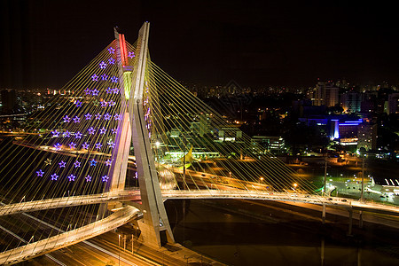 大桥在晚上亮起旅游风光风景目的地景观运输城市水平都市地方图片