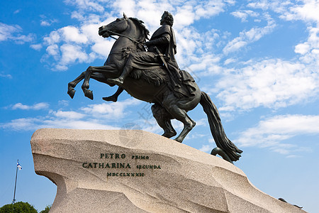 圣彼得堡雕像蓝色旅行纪念碑青铜岩石骑师艺术建筑石头图片