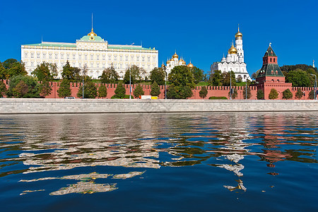 莫斯科克里姆林宫大教堂教会蓝色历史城市红色旅行景观建筑学天空图片