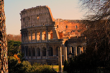 意大利罗马的竞技馆城市假期文化文明日落建筑学遗址国际建筑考古图片