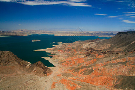 科罗拉多河土地太阳水坝丘陵爬坡晴天水池蓝色湖泊沙漠图片
