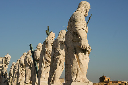 圣彼得广场周围雕像的详情 见场所环境文化旅游旅行天空目的地艺术结构雕刻图片
