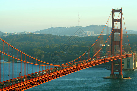 金门大桥城市运输风景旅行海岸线海洋蓝色背景图片