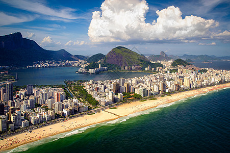 里约热内卢伊帕内马海滩邻里建筑学天空城市摄影海洋外观结构旅游建筑背景