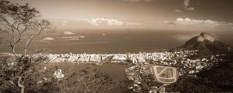 里约热内卢赛马俱乐部植物园海洋风景地方体育场馆全景天空目的地水平都市图片