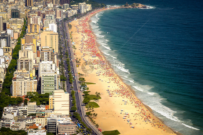 里约热内卢市旅游建筑学水平结构冲浪建筑阳光目的地邻里海滩图片