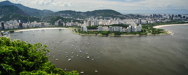 里约热内卢海岸线Name地标海洋全景建筑摩天大楼风景城市天际船只景观图片